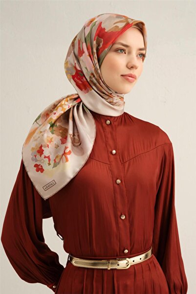 Armine Patterned Pure Silk Sura Scarf 9334- 10