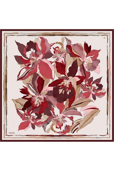 Armine Patterned Pure Silk Sura Scarf 9340- 03