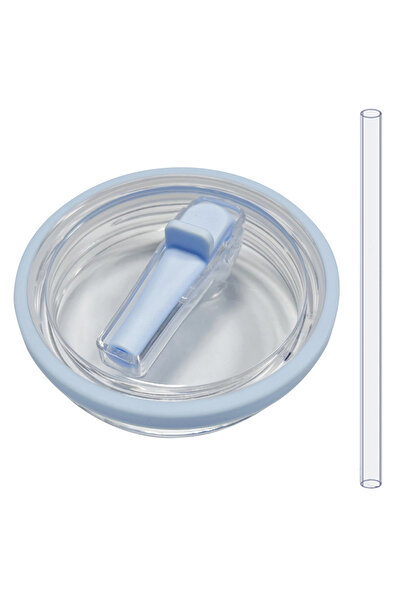 APWIKOGER غطاء بديل مقاوم للانسكاب من SKY BLUE سعة 40 أونصة مع غطاء من القش ق...