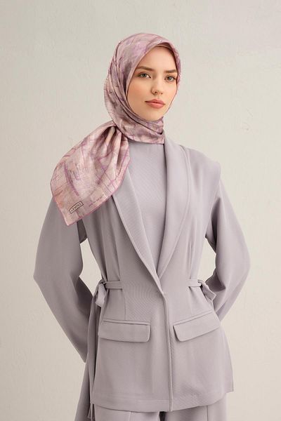 Armine Eșarfă cu model - Twill de mătase pură 9339-53