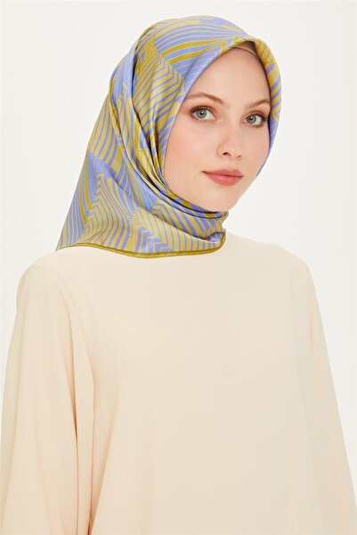 Armine cu imprimeu geometric Twill Saf mătase Eșarfă 9218D 83 10