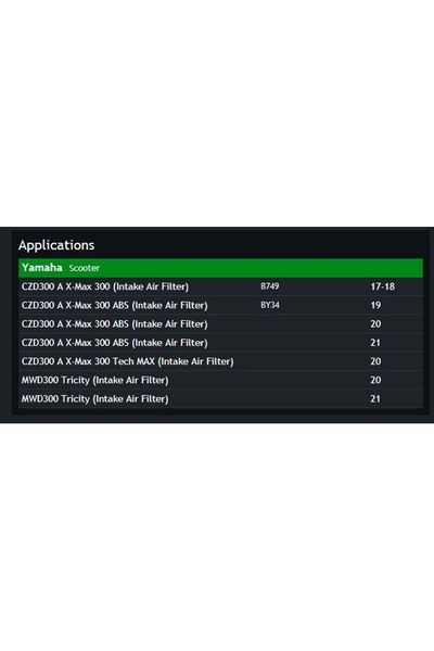 Hiflo HFA 4301 YAMAHA XMAX 250 300 HAVA FİLİTRESİ