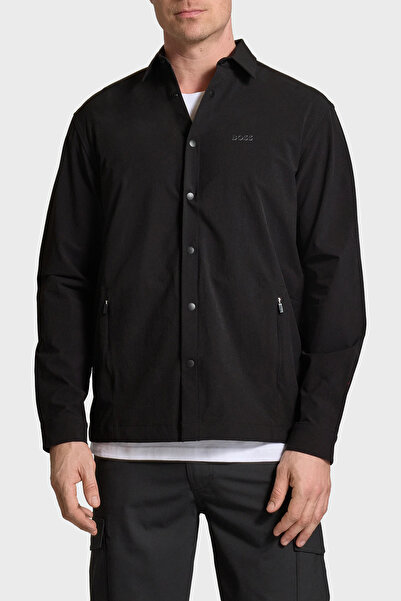 BOSS Streç Su İtici Logolu Relaxed Fit Kent Yaka Gömlek Erkek GÖMLEK 50533265 001