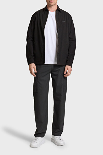 BOSS Streç Su İtici Logolu Relaxed Fit Kent Yaka Gömlek Erkek GÖMLEK 50533265 001