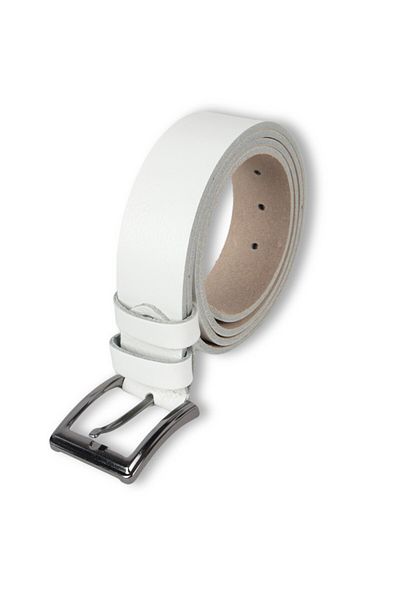 tambattal Δερμάτινη ζώνη Plus Size Float με σχέδιο Λευκό 4cm
