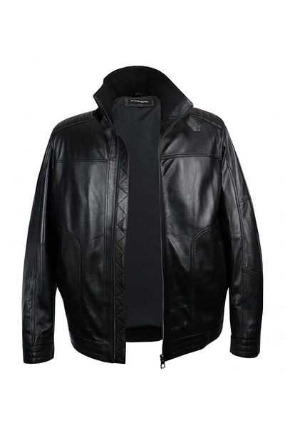 tambattal Men's Plus Size Genuine Leather Coat