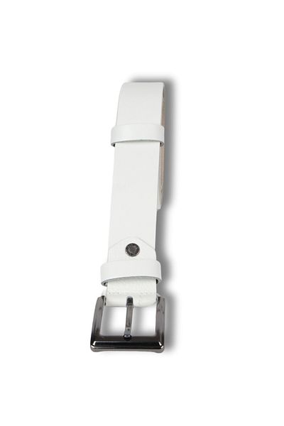 tambattal Δερμάτινη ζώνη Plus Size Float με σχέδιο Λευκό 4cm