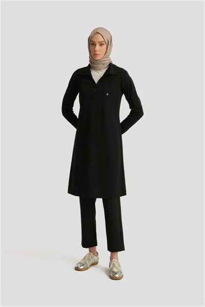Armine Fermuar Detaylı Tunik 25YTD436 Siyah