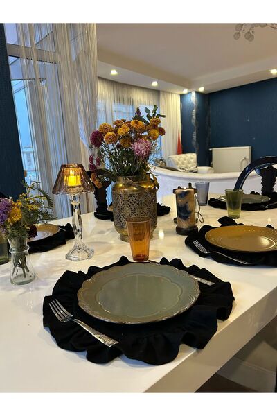 Hobizer Sevgililer Günü Supla Fırfırlı Kadife Dokulu Amerikan Servisi 40x40