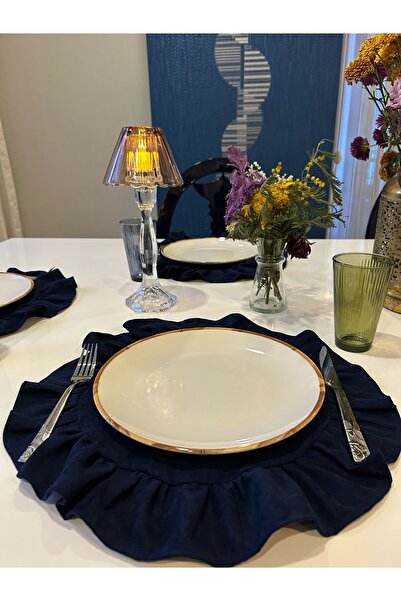 Hobizer Supla Fırfırlı Kadife Dokulu Amerikan Servisi 40x40 Cm