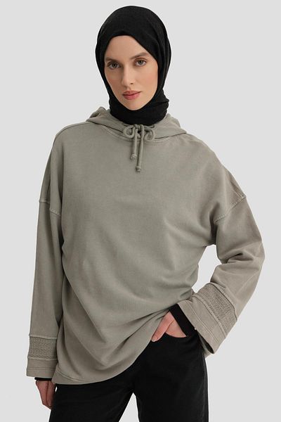 Armine Суитшърт с ефект на пране 24KD6804 с норка