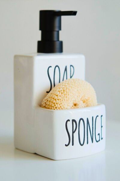 Meturas Set de săpun lichid din ceramică - Detergent elegant pentru chiuvetă ...