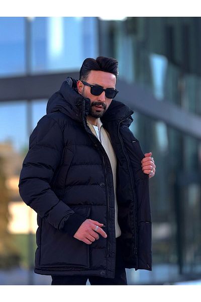 MEF Men's Padded Hooded Thick Coat