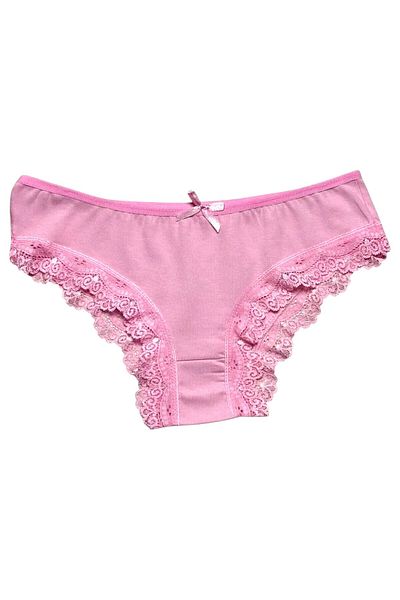 Gizli Butik Women's Lace Detailed Cotton Bikini Panties Pink