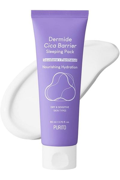 Purito Pureto Dermaid Cica Barrier Night Cream keeps skin well moisturized all night long, 80 ml
