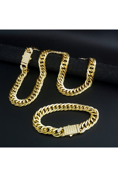 Choice 50cm Gold-color 1 Piece Hip Hop Punk Style 14K Gold Plated Cuban Chain...