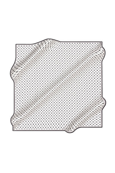 Aker Logo Desenli İpek Krep Saten