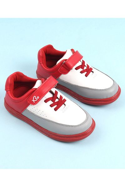 Babyoye Babyoye Solid Casual Shoes with Velcro Closure - Red