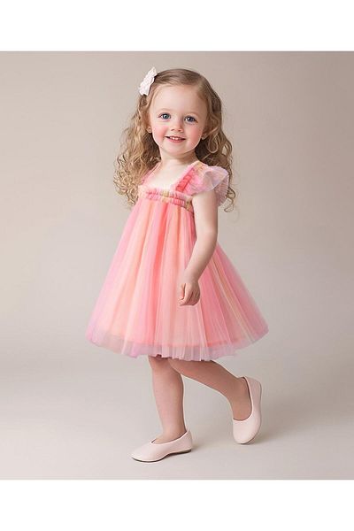 SAPS SAPS Square Neck Sleeveless Party Dress - Pink