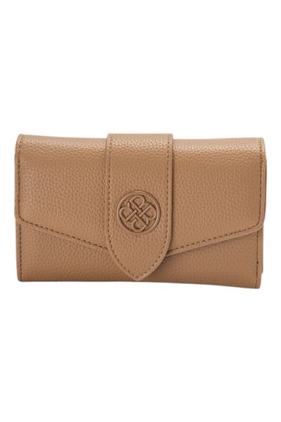 BATA Textured Tri-Fold Wallet Beige