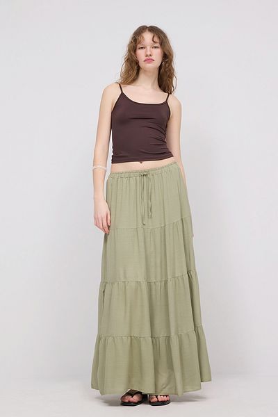 Addax Elastic Waist Lined Long Skirt E16250-E10