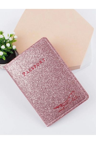 La Saade Y2K Pink Glitter Pinterest Passport Case