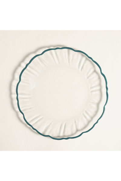 Zsa Zsa Zsu Balat Cam Servis Tabağı 28x28x2,2 Cm Şeffaf - Yeşil