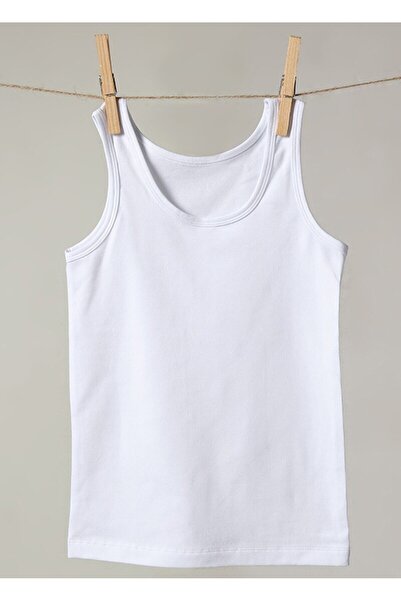 Blackspade Crew Neck Sleeveless Standard Fit White Male Child Undershirt