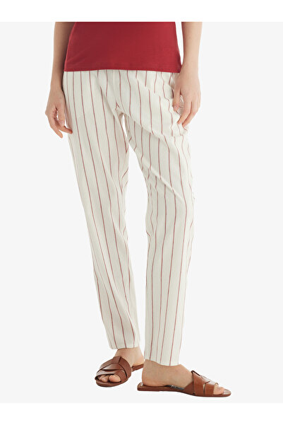 Blackspade Kadın Pantolon 60560 - Bordo Çizgili