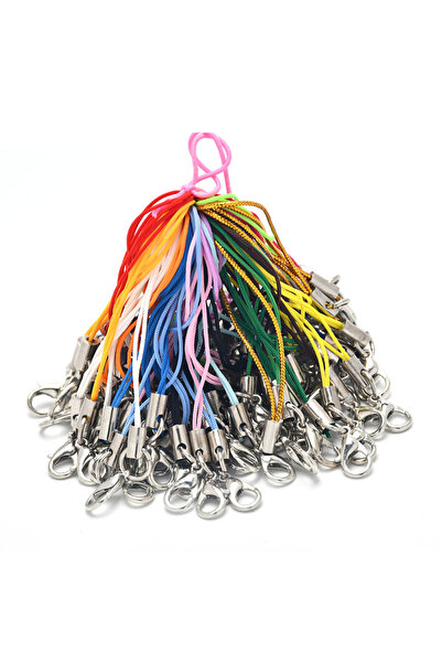 Choice 50 قطعة من حبل سحر الحزام الأسود المختلط الألوان عشوائيًا، حبل حبل لاريا، مشبك جراد البحر، حبل مفاتيح