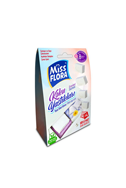 Miss Flora MissFlora Koku Yastığı Beyaz Sabun 6 Adet Dolap Çekmece Kokusu