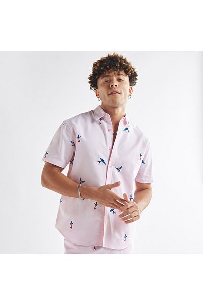 FAV All-over Print Shirt With Collar And Short Sleeves