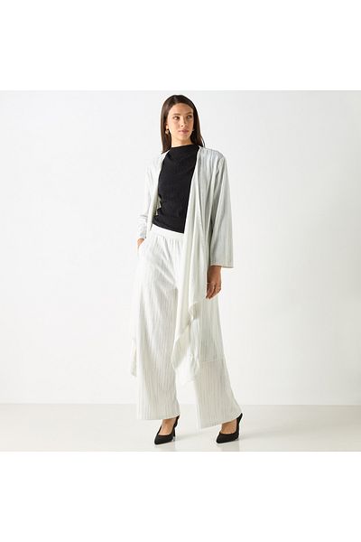 Iconic Textured Wide Leg Pants With Elasticated Waistband