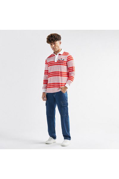 FAV Striped Polo T-shirt With Long Sleeves