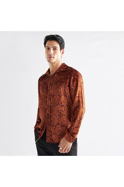 FAV Floral Burnout Velour Shirt