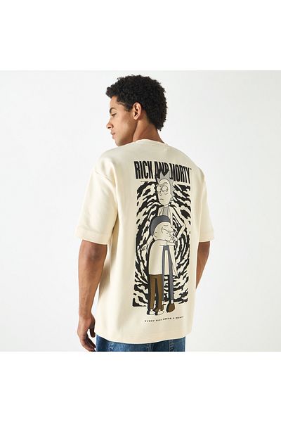 SP Characters Rick And Morty Print Crew Neck T-shirt With Short Sleeves
