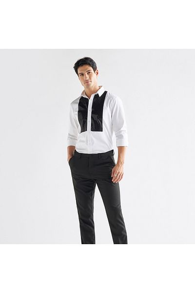 FAV Dress Shirt With Sequin Bib