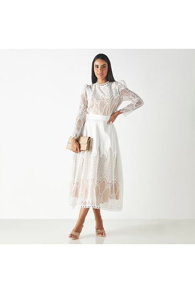 2Xtremz All-over Embroidered Skirt With Semi-elasticated Waistband