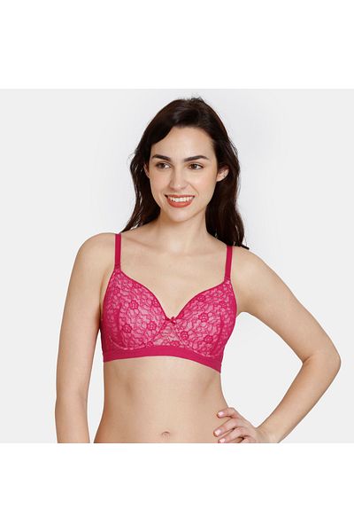 Zivame Lace Detail Balconette Bra With Hook And Eye Closure