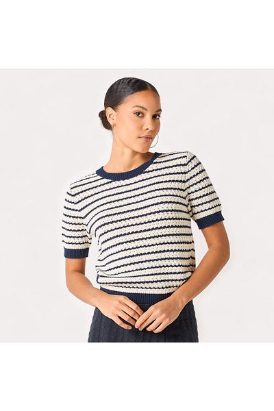Lee Cooper Striped Crew Neck T-shirt With Short Sleeves