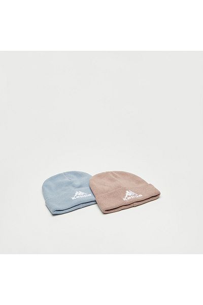 Kappa Set Of 2 - Logo Embroidered Beanie Cap