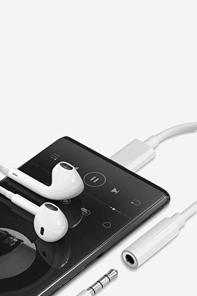 TrkTech İphone Ipad Uyumlu Kablolu Kulaklık Çevirici Bluetooth Ile Çalışır Lightning To Headphone Jack
