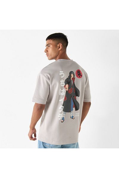 SP Characters Anime Print Crew Neck T-shirt With Short Sleeves