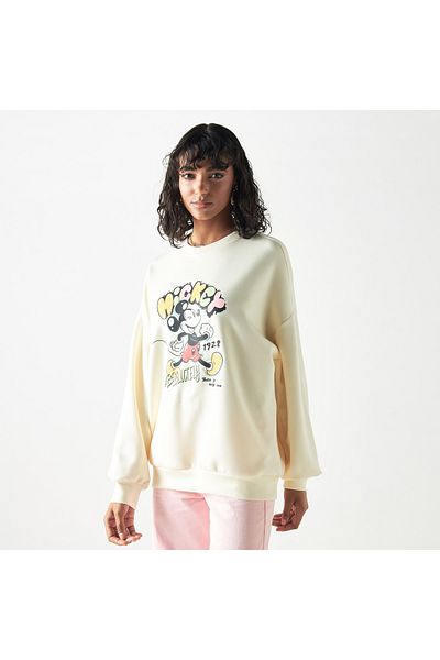 SP Characters Mickey Mouse Print Neoprene Sweatshirt With Long Sleeves