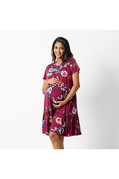 Aadaraya All-over Floral Print Maternity Sleepshirt