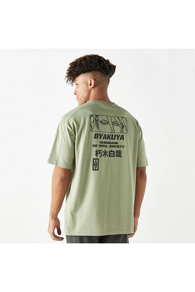 SP Characters Byakuya Kuchiki Print Crew Neck T-shirt With Short Sleeves And Pocket