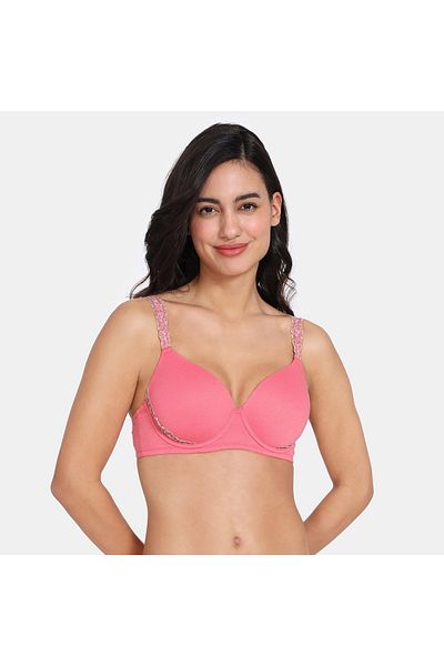 Zivame Lace Detail Bra With Hook And Eye Closure