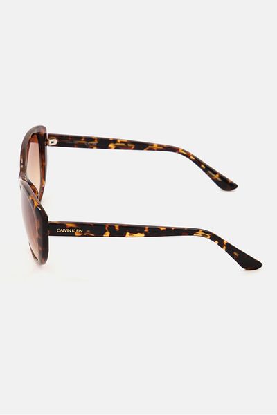 Calvin Klein Women Ck19560s Cat Eye Fashionable Sunglasses , Havana/brown