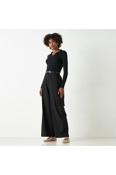 2Xtremz Ribbed Sweater With Long Sleeves And Collared Neckline