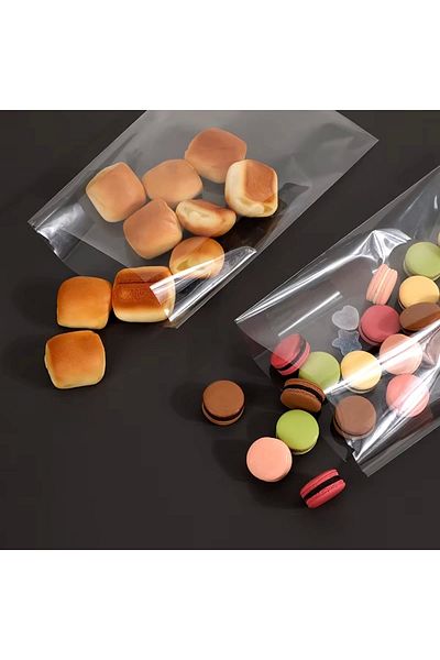 YOK YOK AMBALAJ Transparent Gelatin Without Shiny Band - Cookie Accessory Bag 8x17cm 500gr 500 Pieces